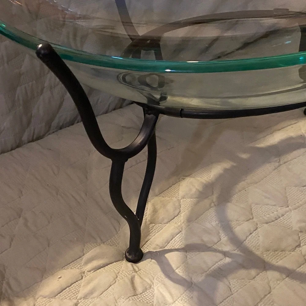 Elegant Glass Bowl with Black Stand large size 10”Hx14”Wx21”L